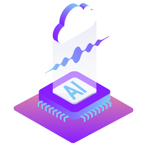 Illustration showing icons for AI and the cloud and how they can impact business communications